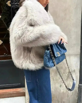 Casaco Sabrina com Textura Felpuda