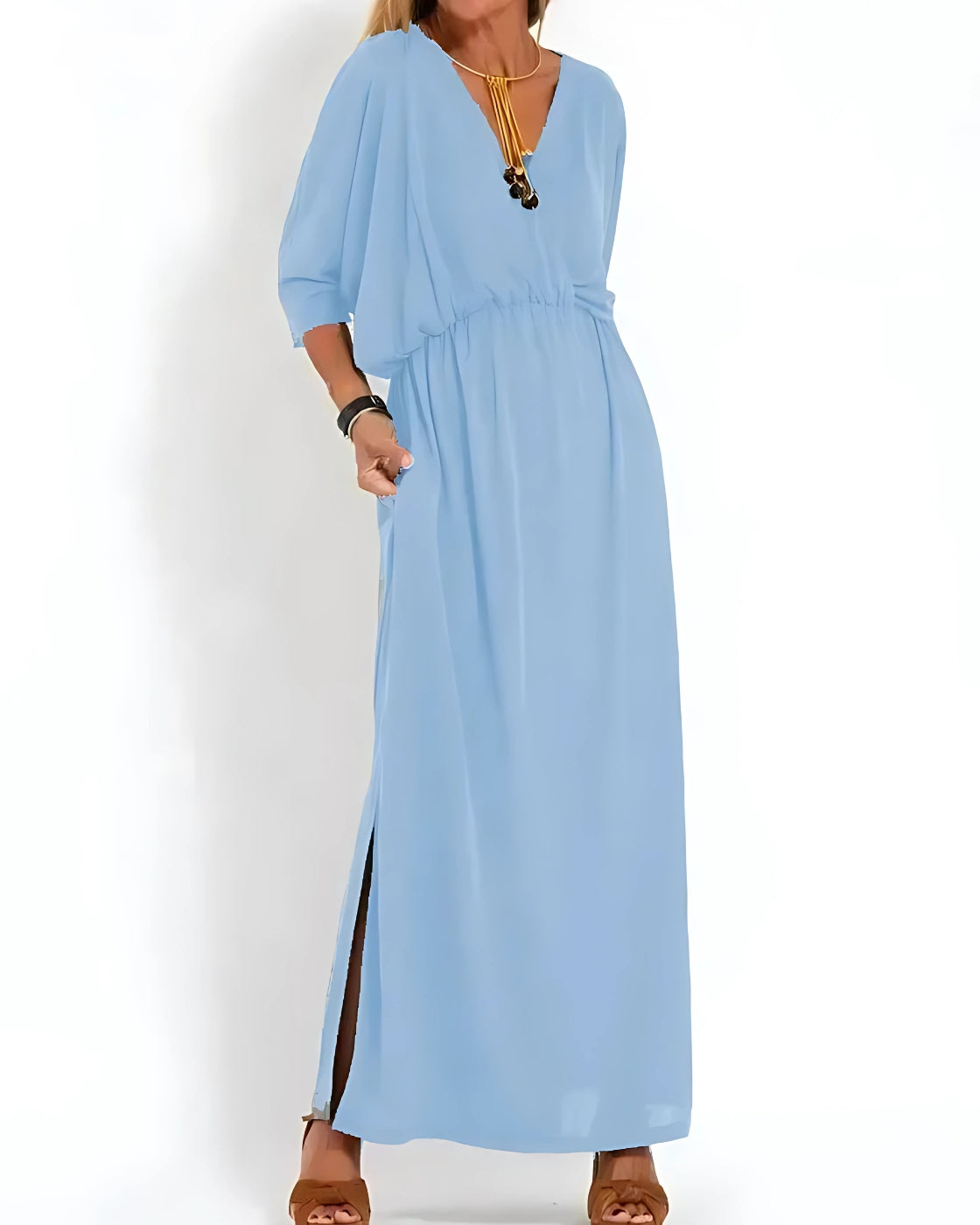 Vestido Ivy - Decote em V | Super Fresco e Solto - Vintage (Primavera 2025)